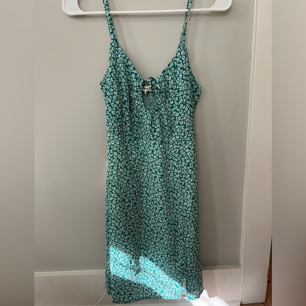 Green floral dress